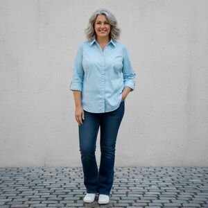 Basic Editions Light Blue Button Down Shirt